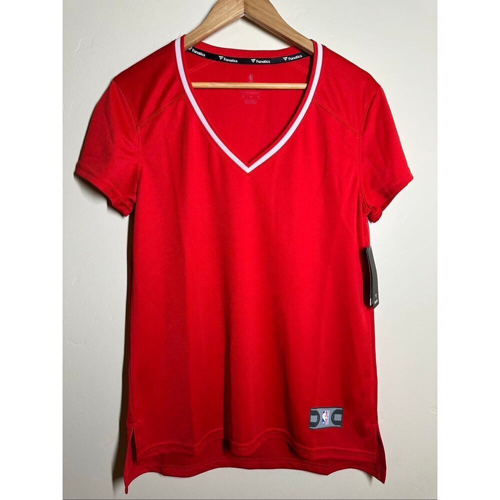 Fanatics Red NBA Fastbreak Red Blank Women’s V-Neck Jersey Size Medium